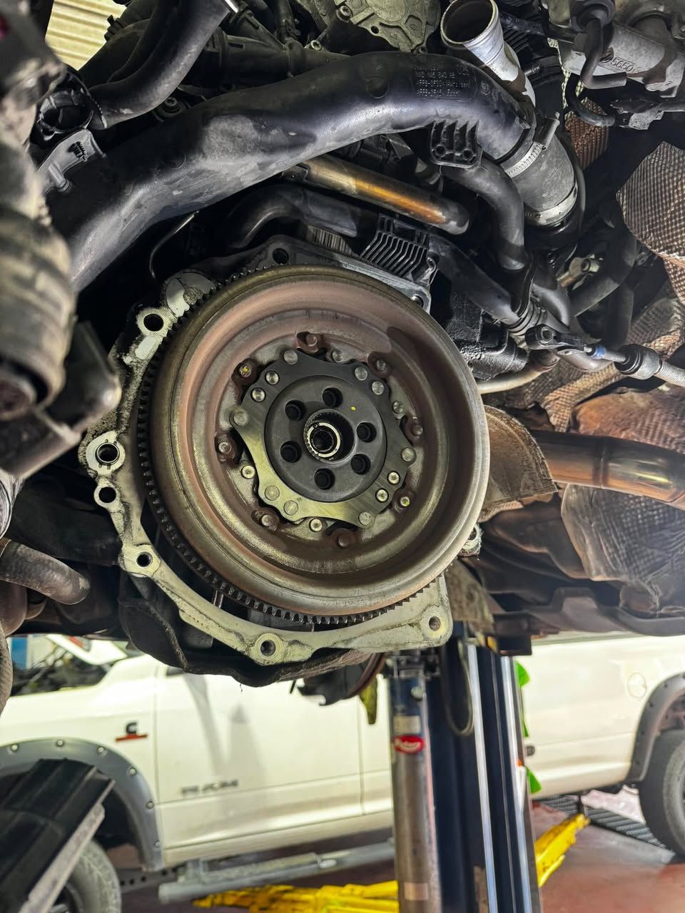 Volant moteur du TDI, vu du dessous