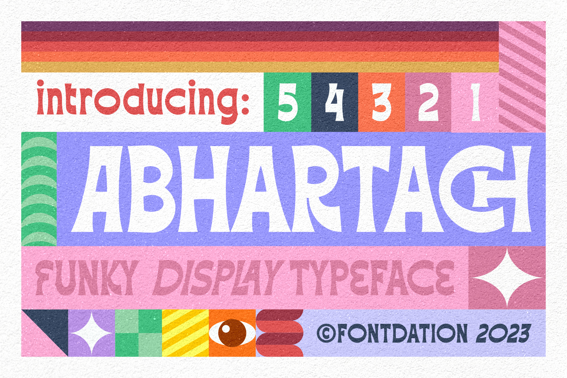 Demo poster for Abhartach, a funky display font