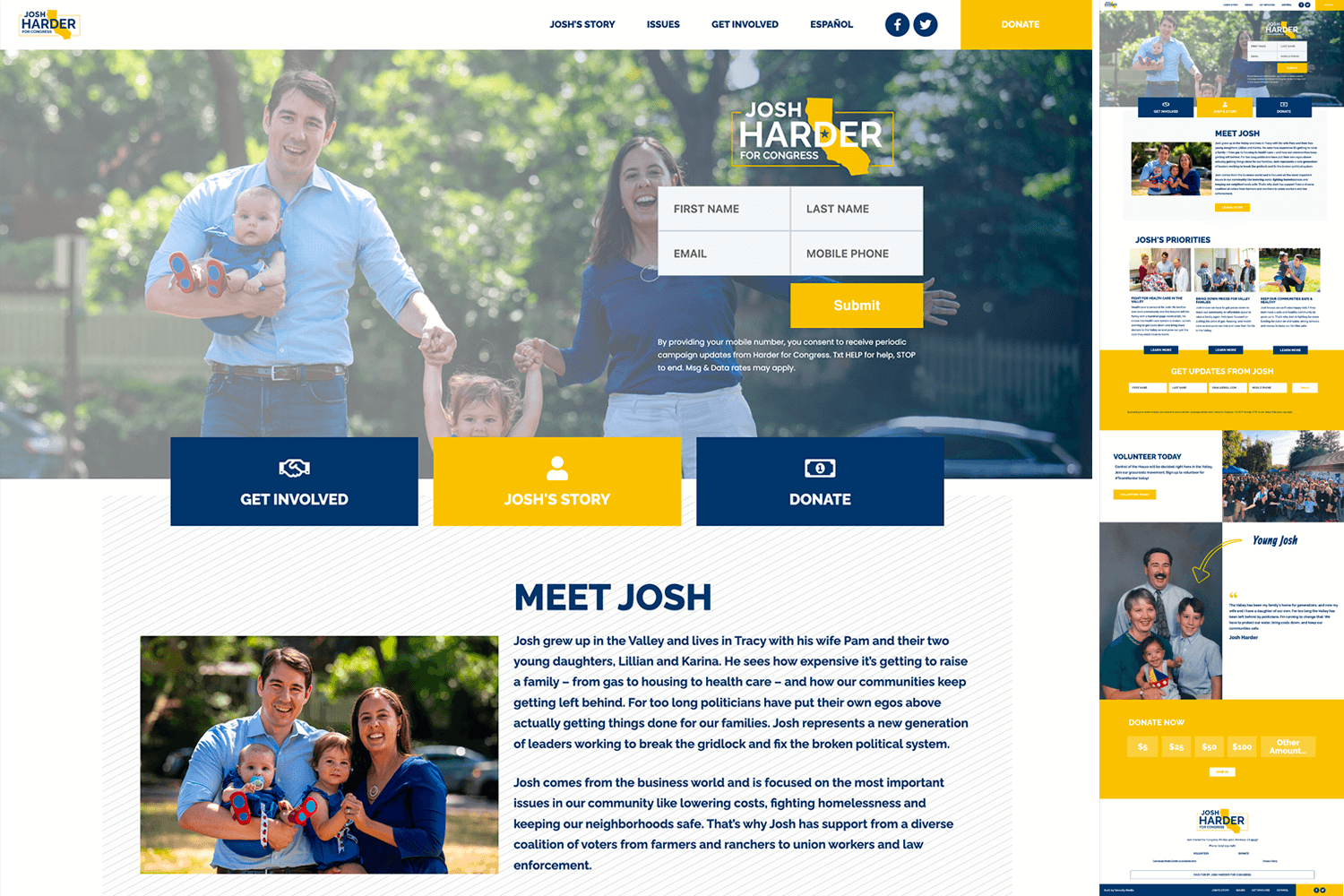 Josh Harder for Congress website screenshot