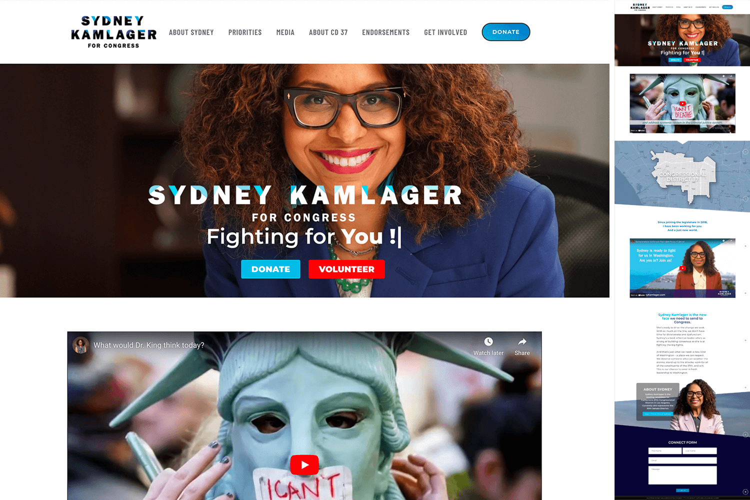 Sydney Kamlager – For Congress District 37 website screenshot