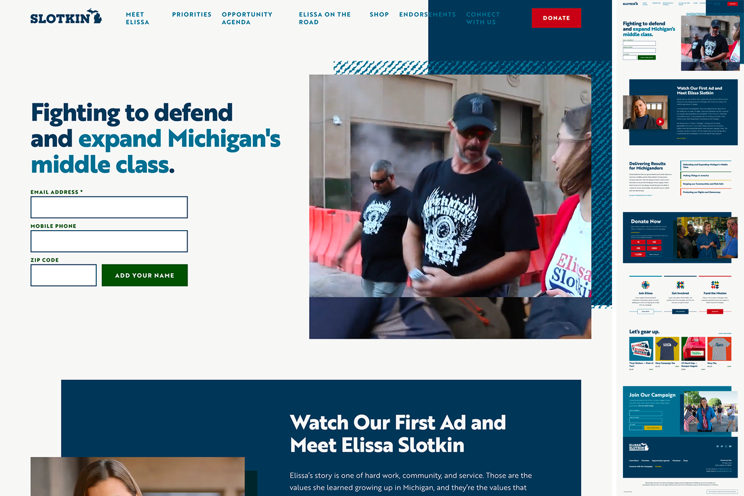 Elissa Slotkin for Michigan website screenshot