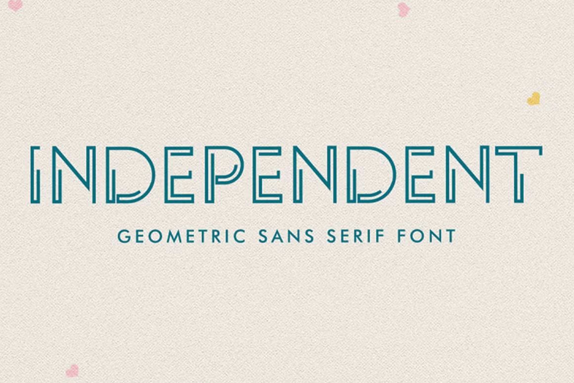 Poster for Independent, a sci-fi style geometric font