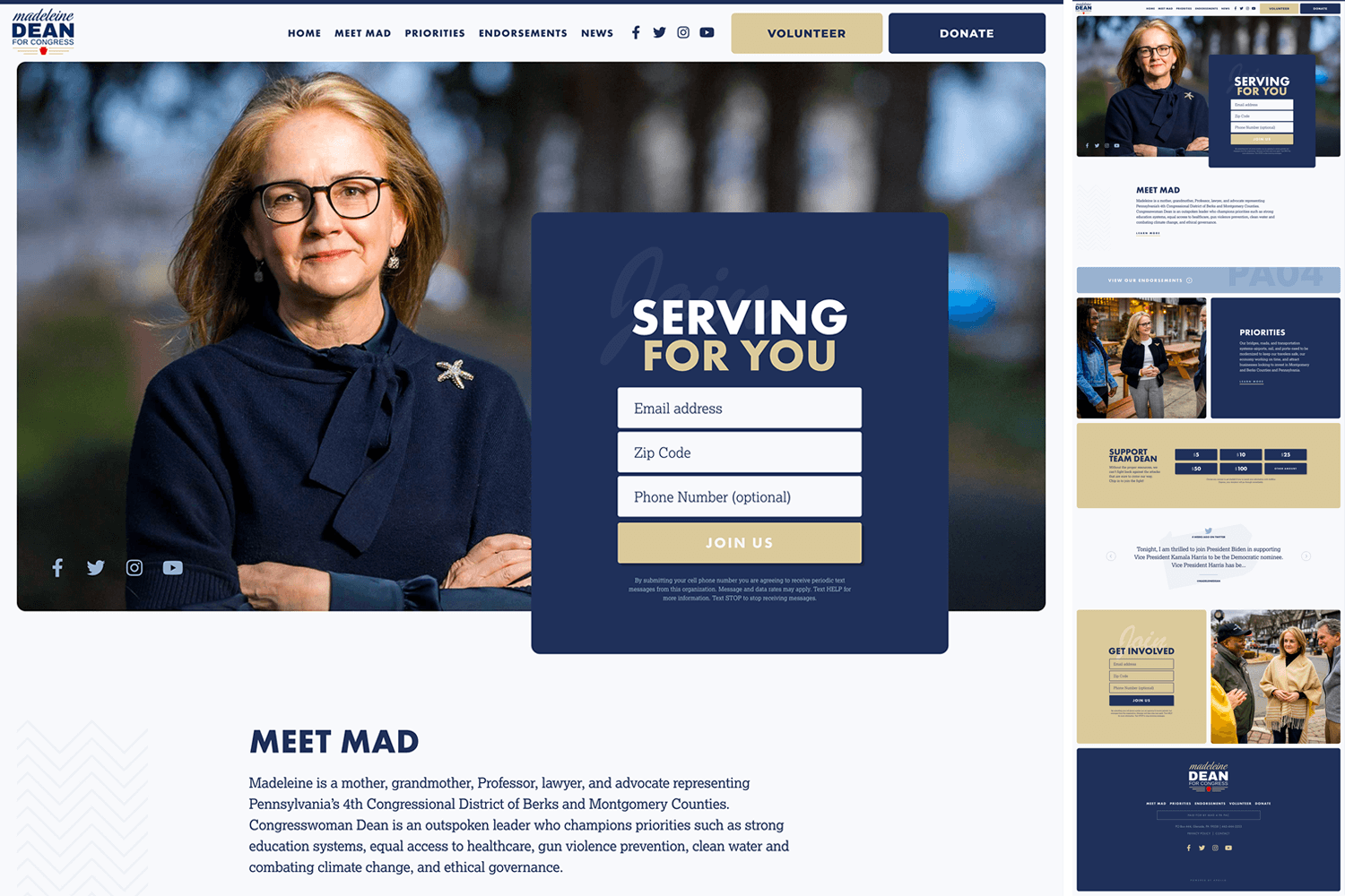 Madeleine Dean for Congress website screenshot