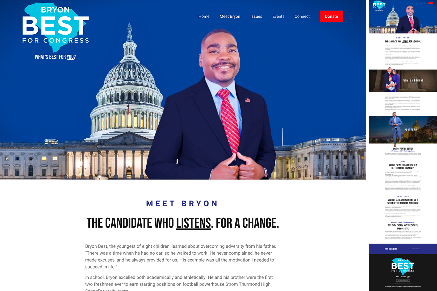 Bryon Best For Congress website screenshot