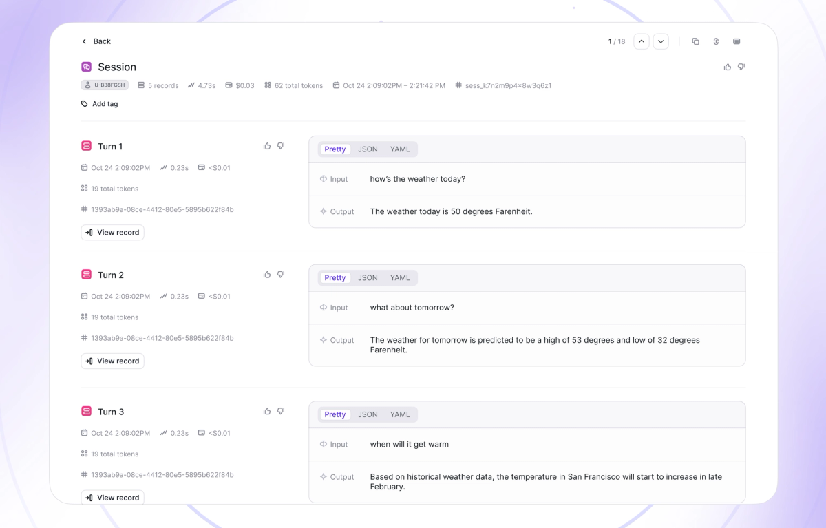 Support for tracking users and sessions, test tags, and more