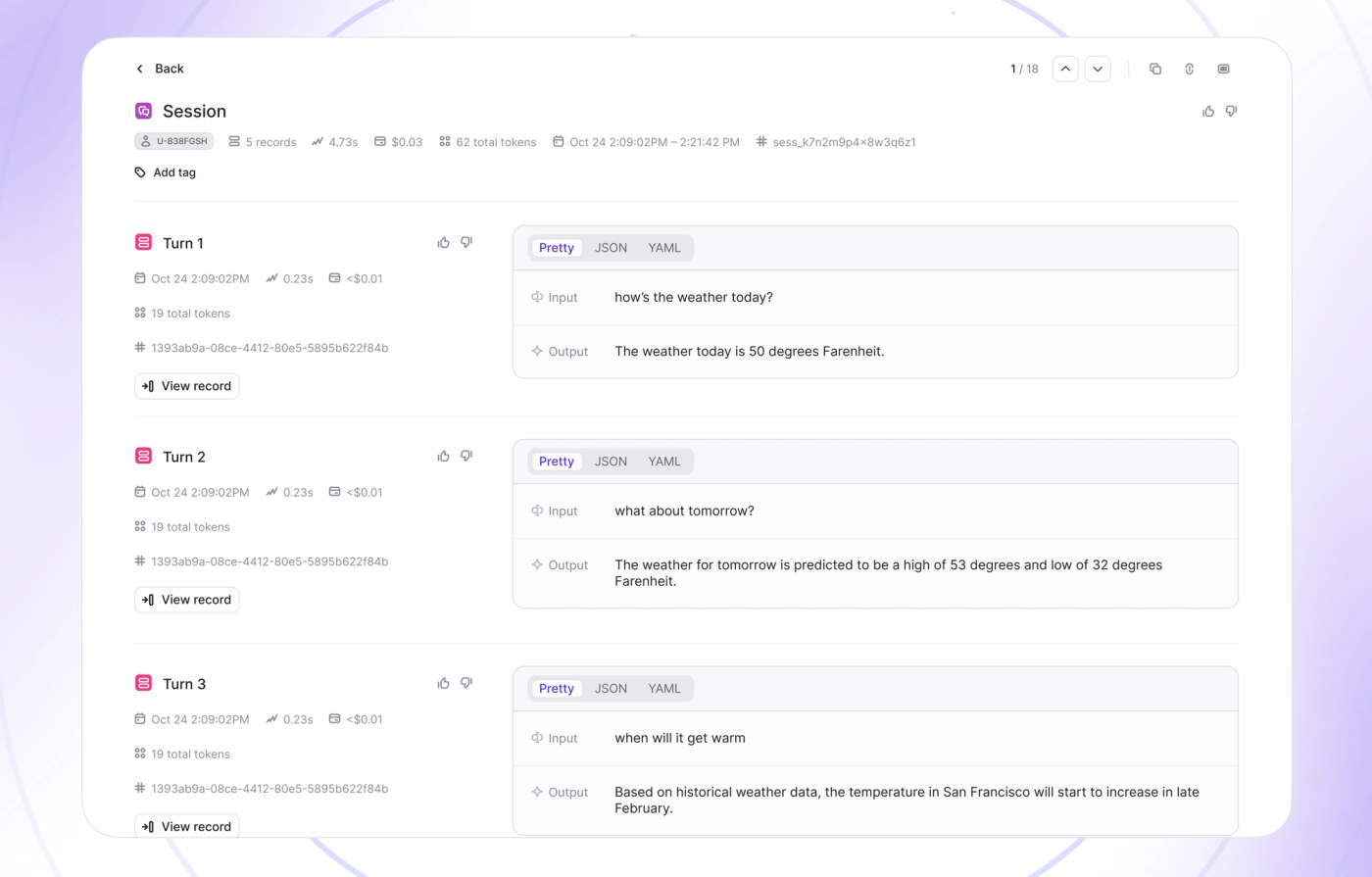 Support for tracking users and sessions, test tags, and more