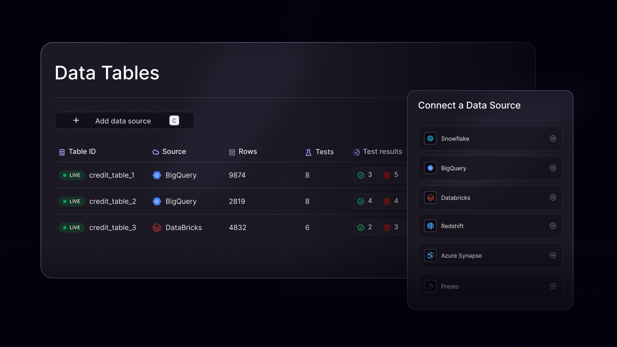 Connect to your data sources