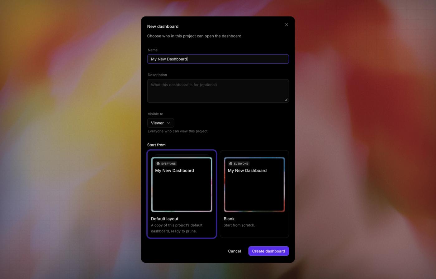 Multiple project dashboards