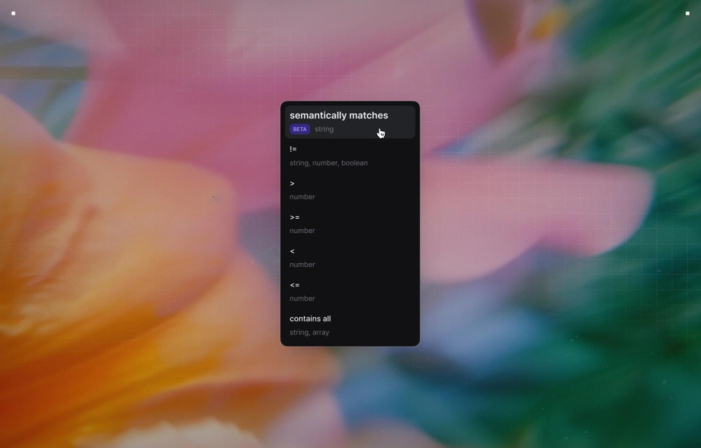 Semantic search filters