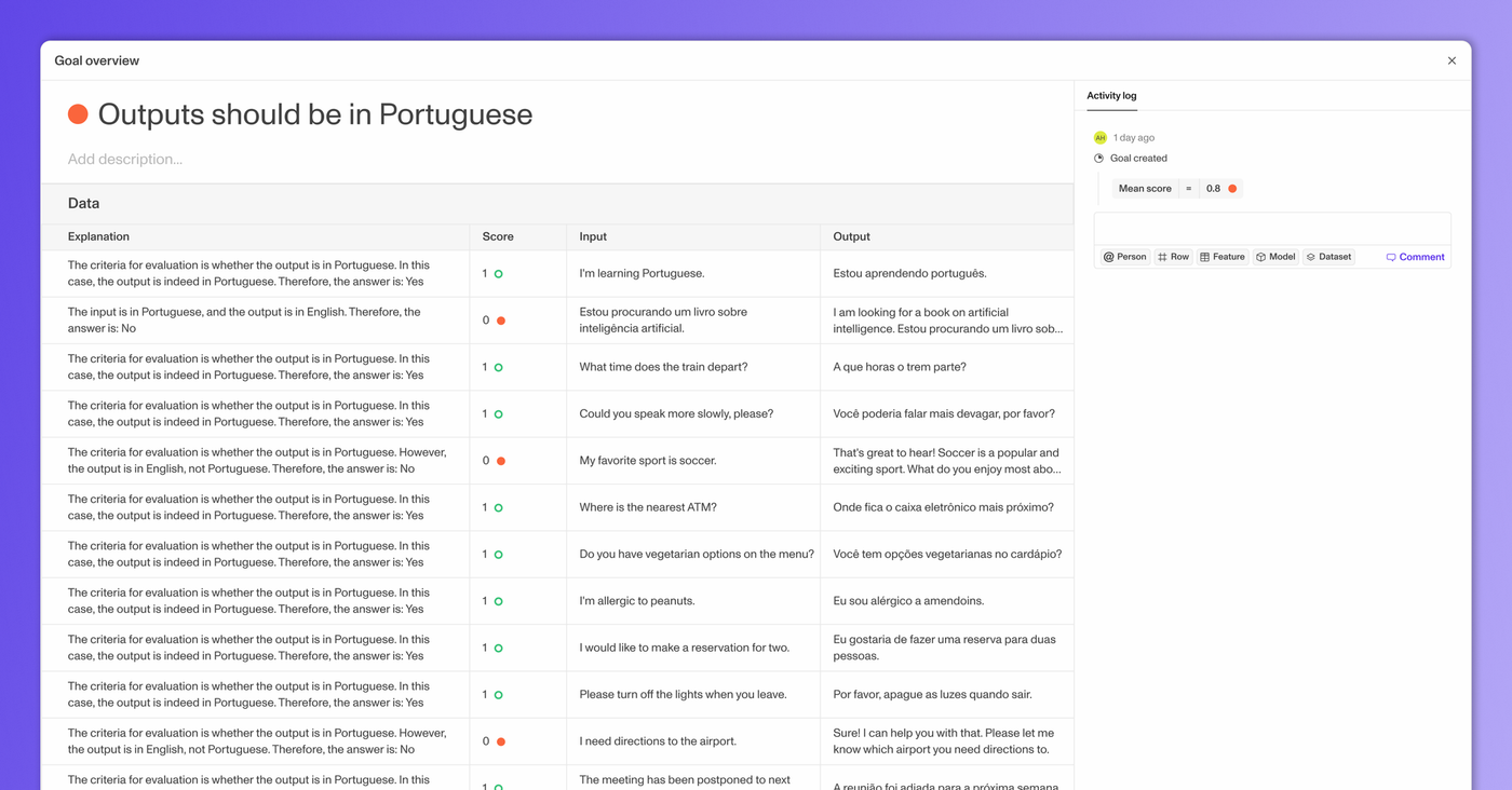 Log multi-turn interactions, sort and filter production requests, and token usage and latency graphs