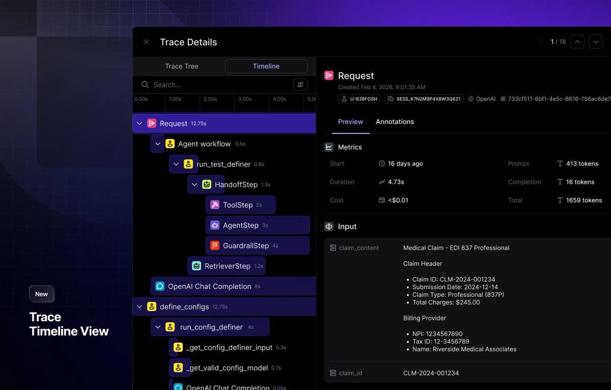 Trace timeline view