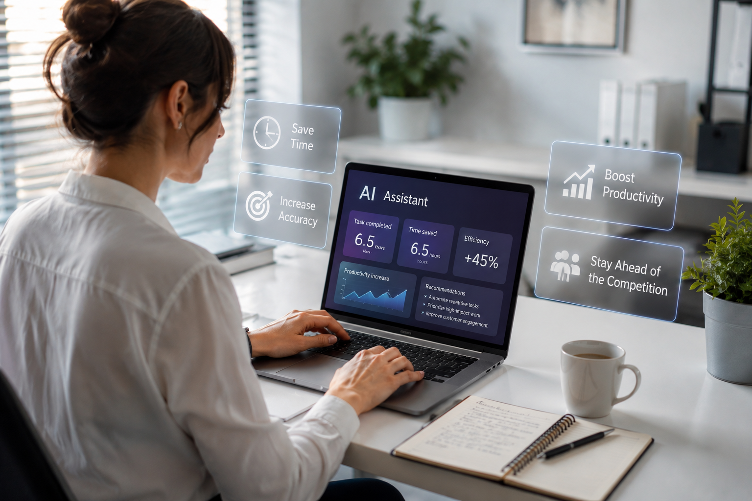 AI helping a small business owner