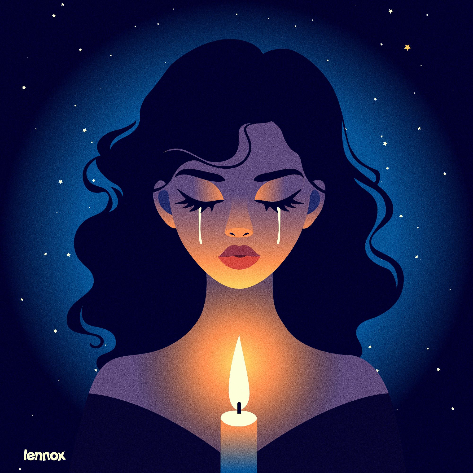 Sad Lady Illustrstion