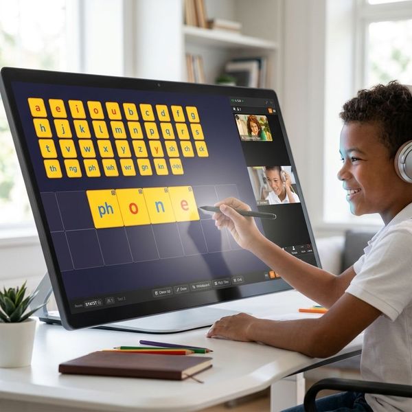 Student using Reading Rescuers interactive phonics platform