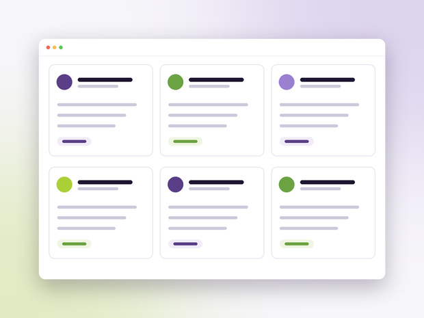 Contact cards for the people connected to a record