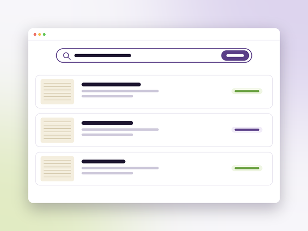 Search results with scanned register pages beside each record