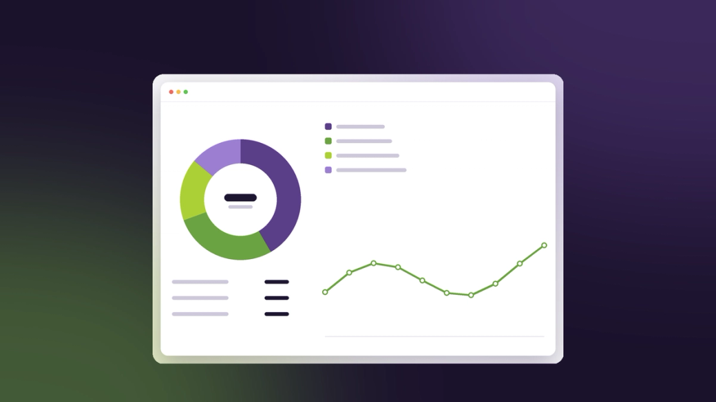 A report with a donut chart and a trend line