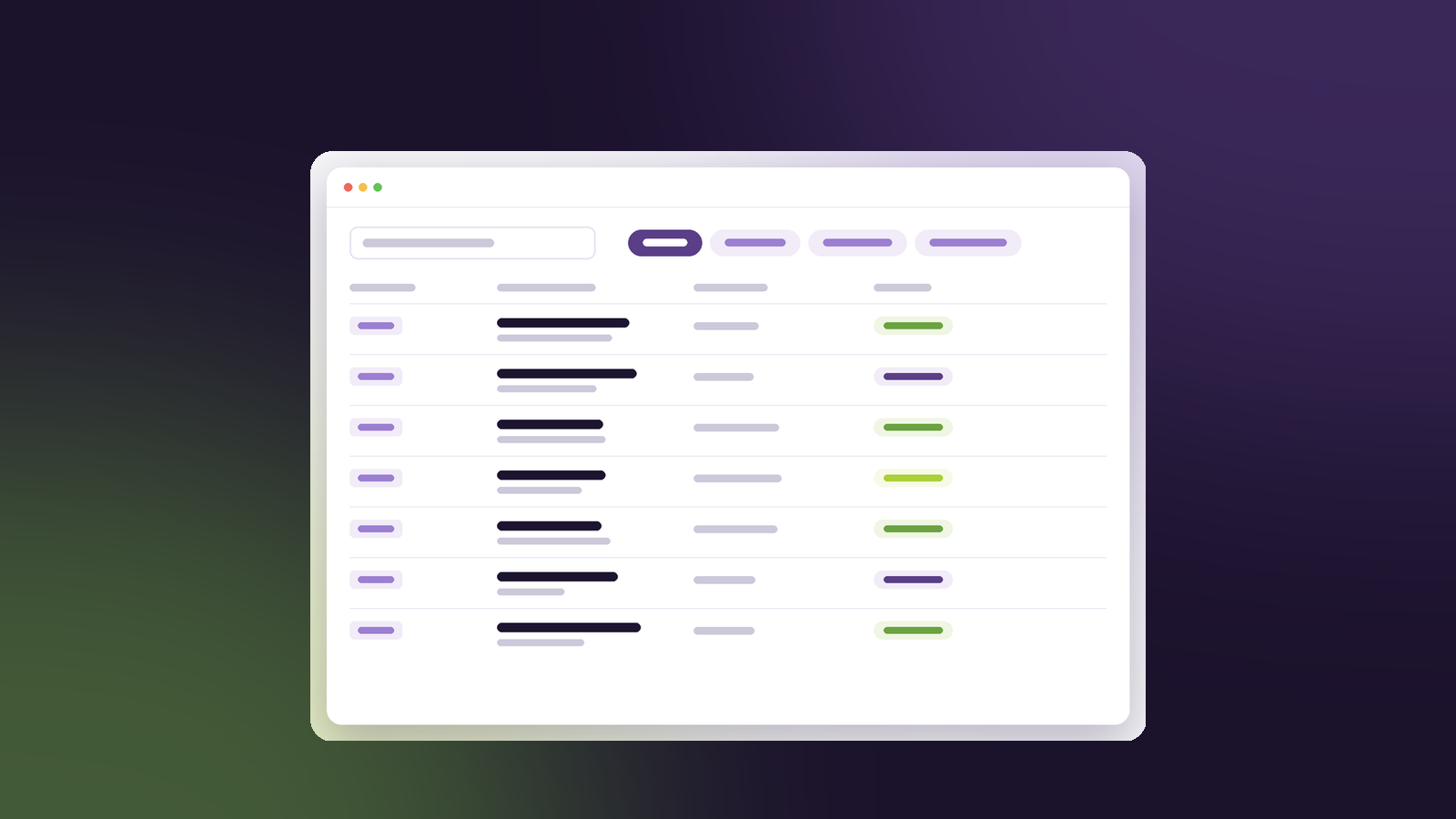The Epilog Cloud records list on a dark brand background