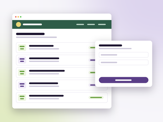 A public list of upcoming services on an organisation’s own website, with a records search beside it