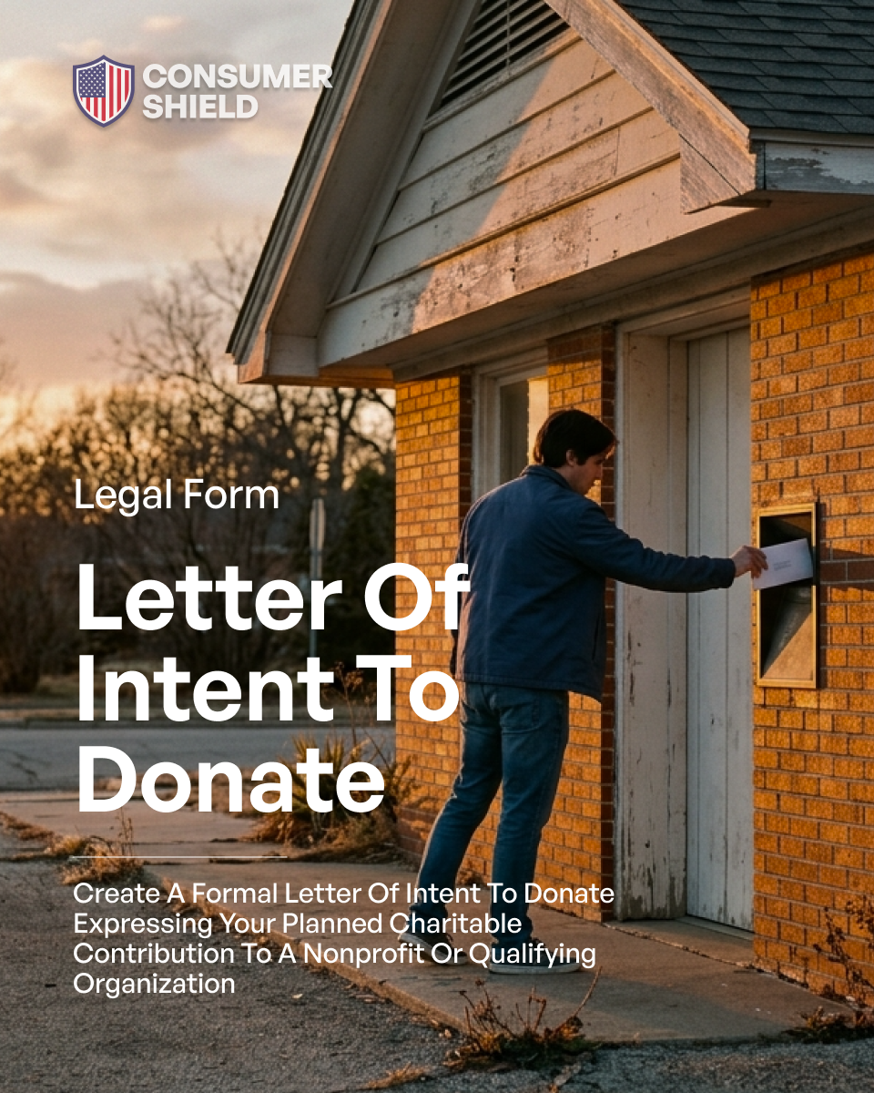 Letter of Intent to Donate