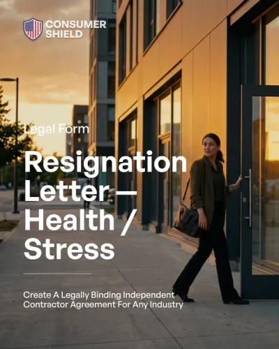 Resignation Letter — Health / Stress