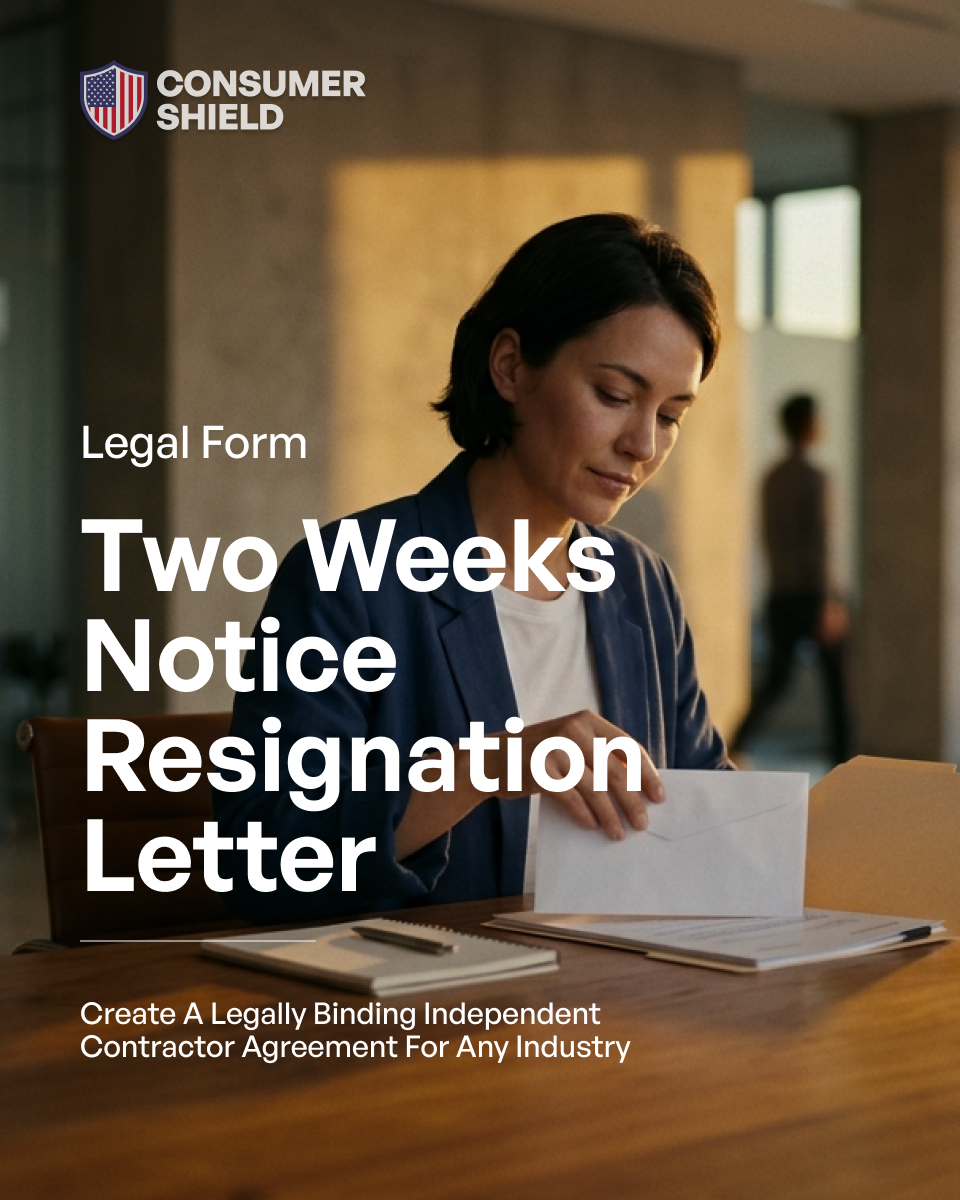 Two Weeks Notice Resignation Letter