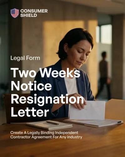 Two Weeks Notice Resignation Letter