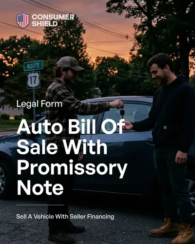 Auto Bill of Sale with Promissory Note