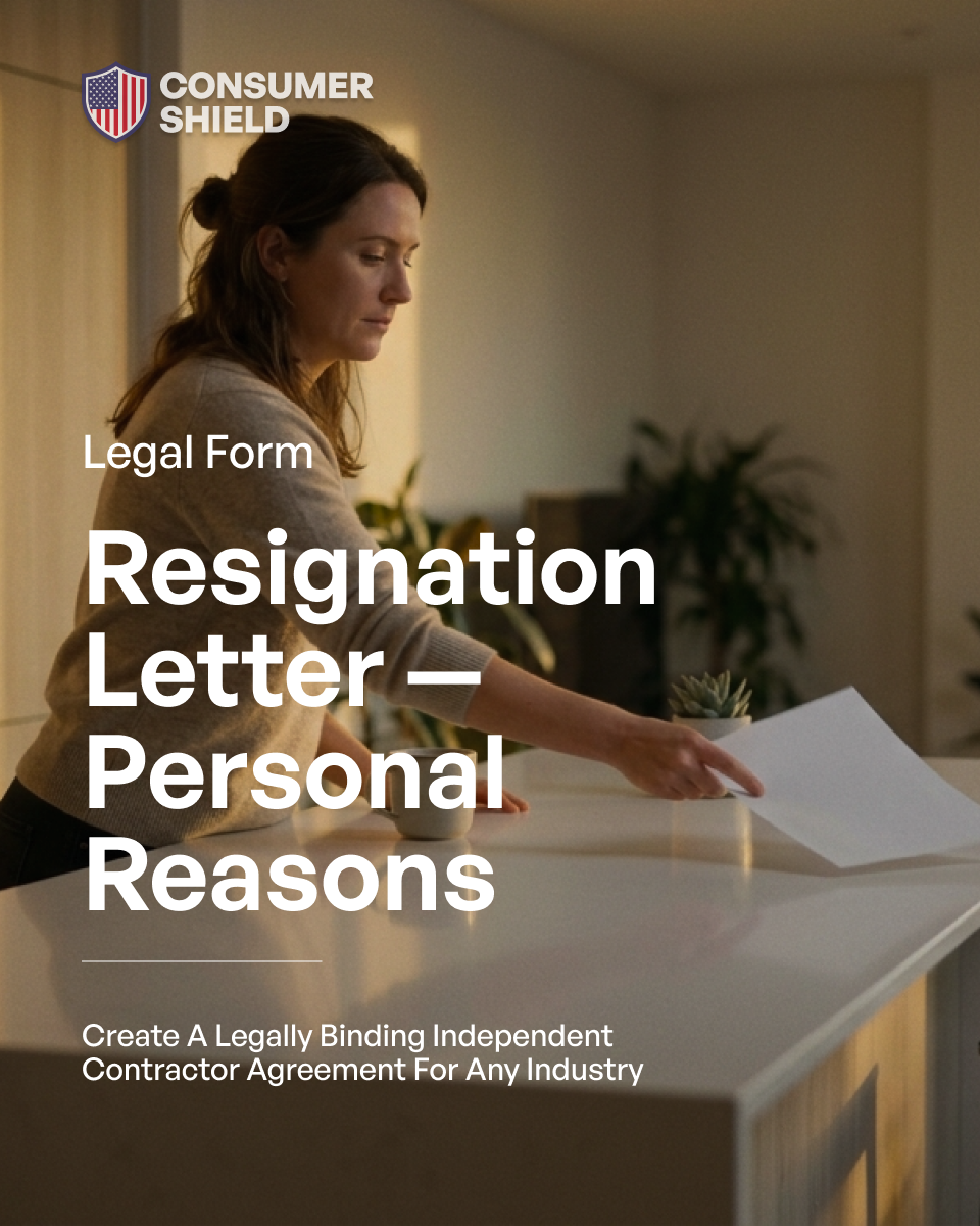 Resignation Letter — Personal Reasons