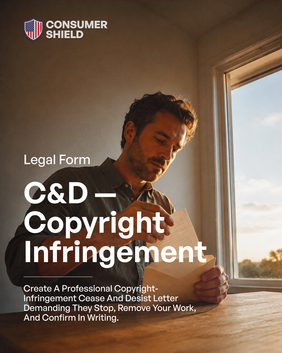 Cease and Desist Letter — Copyright Infringement