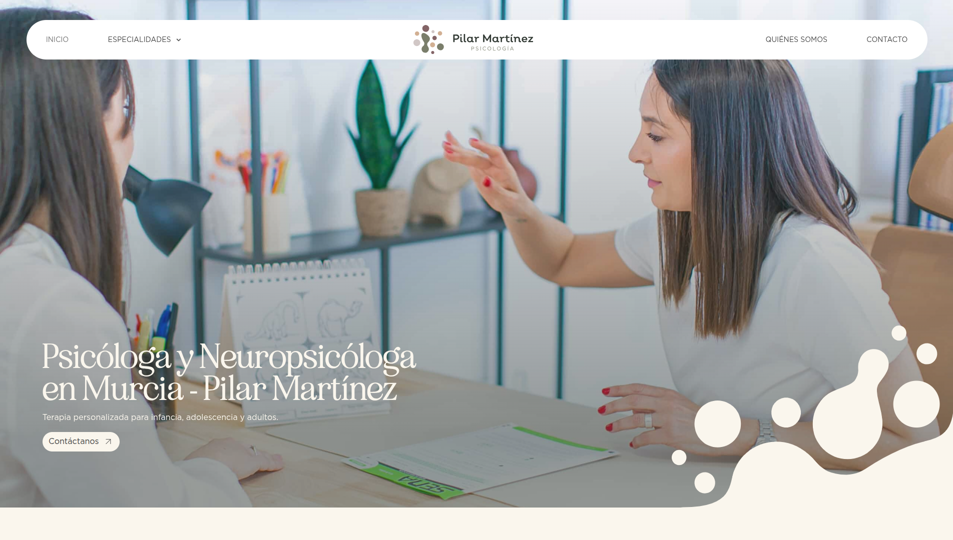 Página web de Pilar Martínez diseñada por Chillypills
