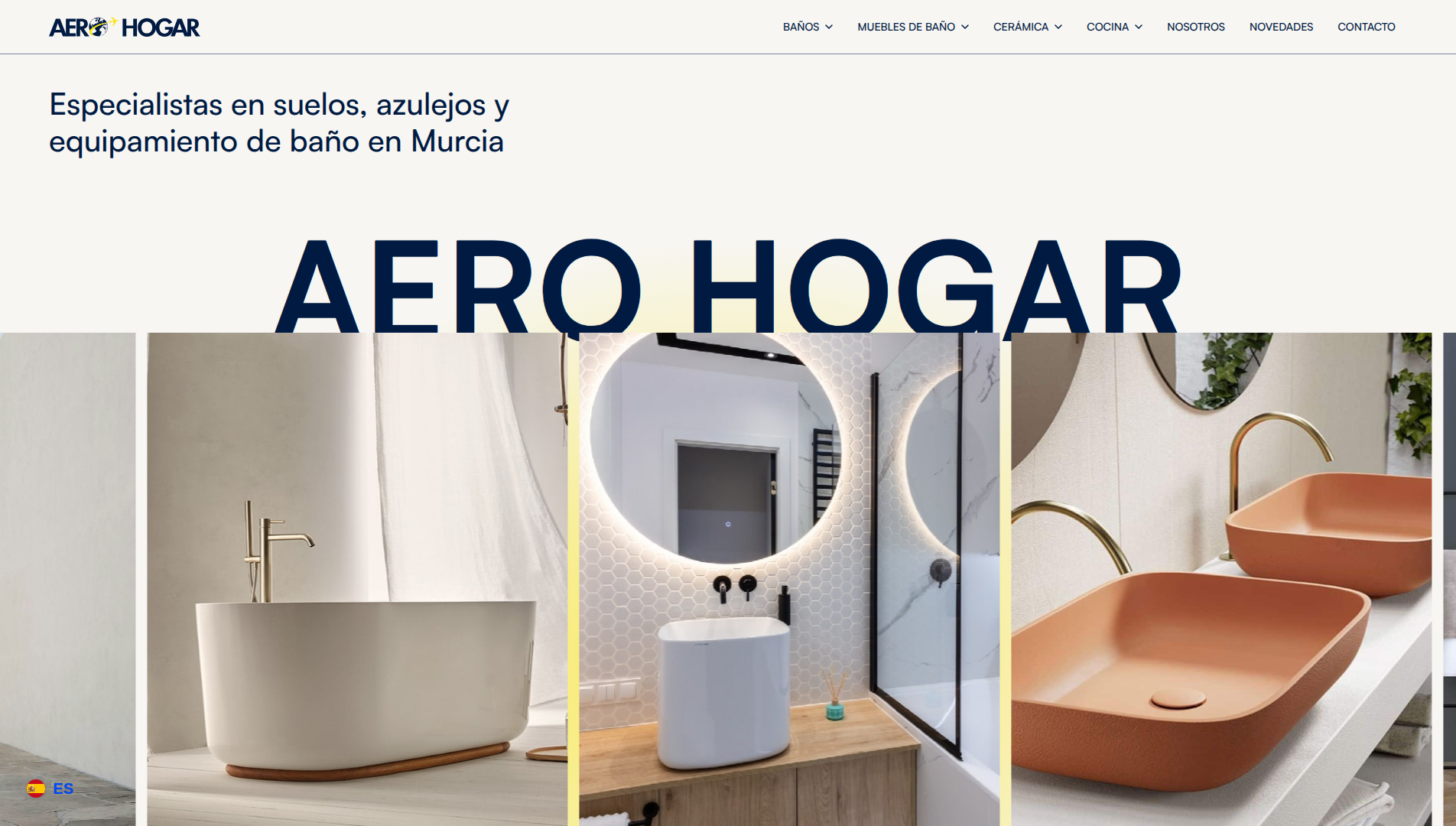 Página web de Aero Hogar diseñada por Chillypills