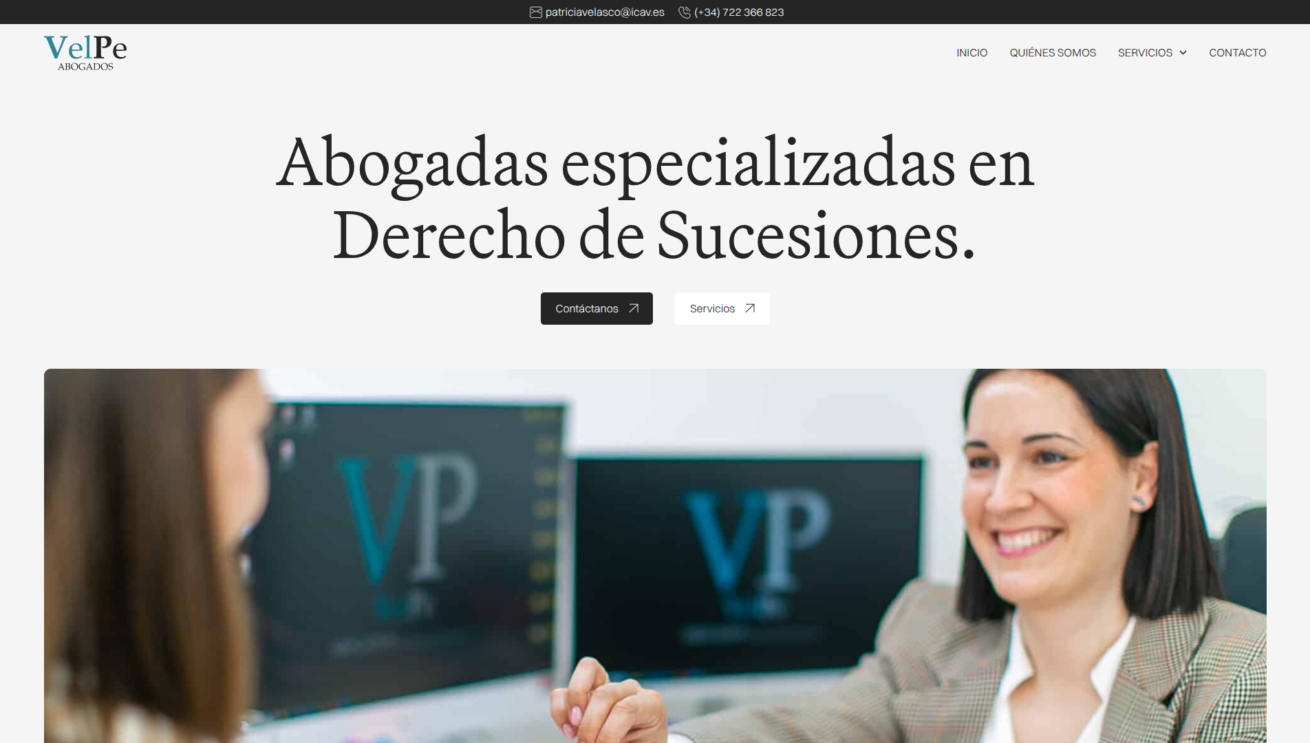 Página web de VelPe Abogados diseñada por Chillypills