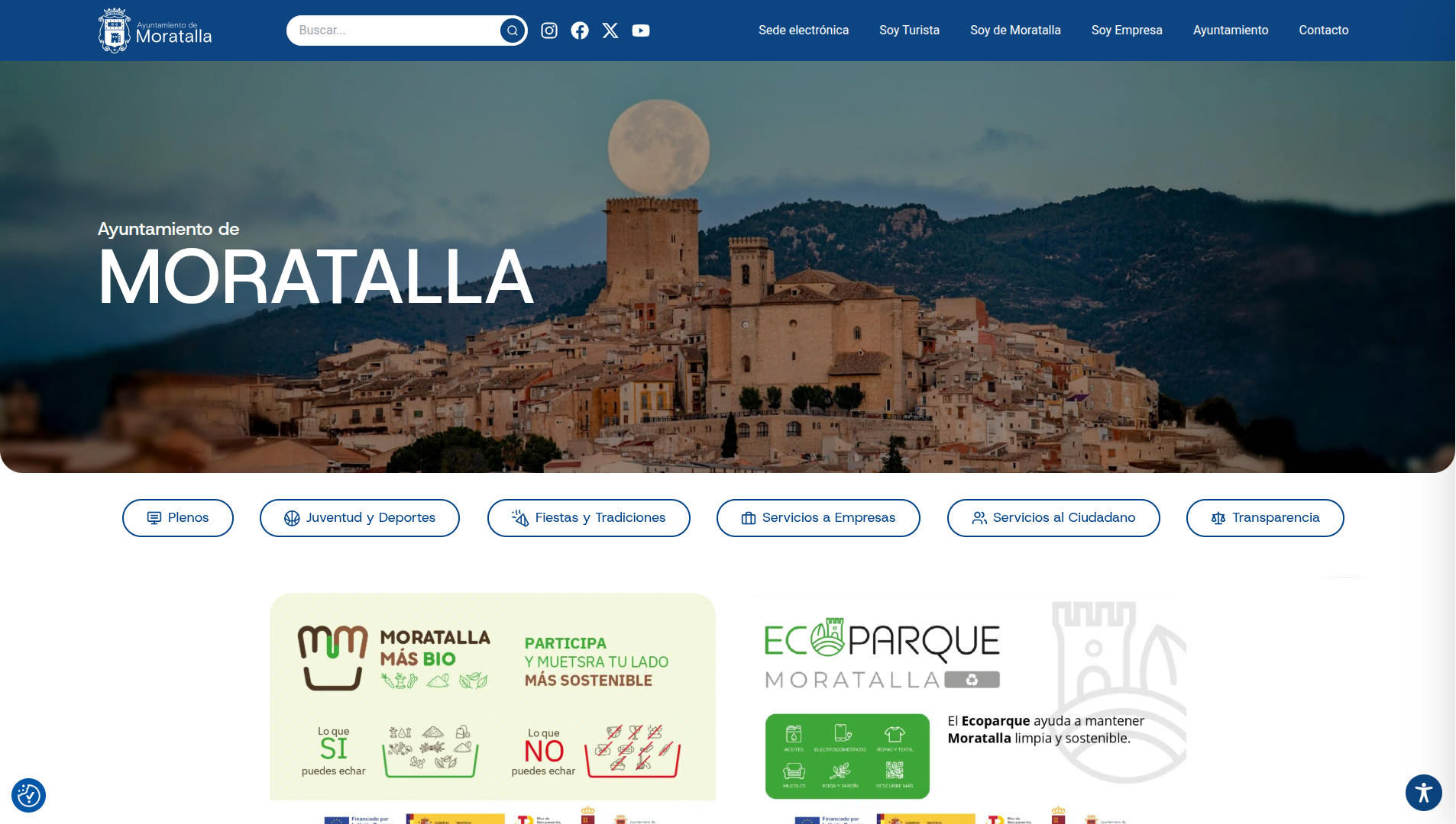 Página web de Ayuntamiento de Moratalla diseñada por Chillypills