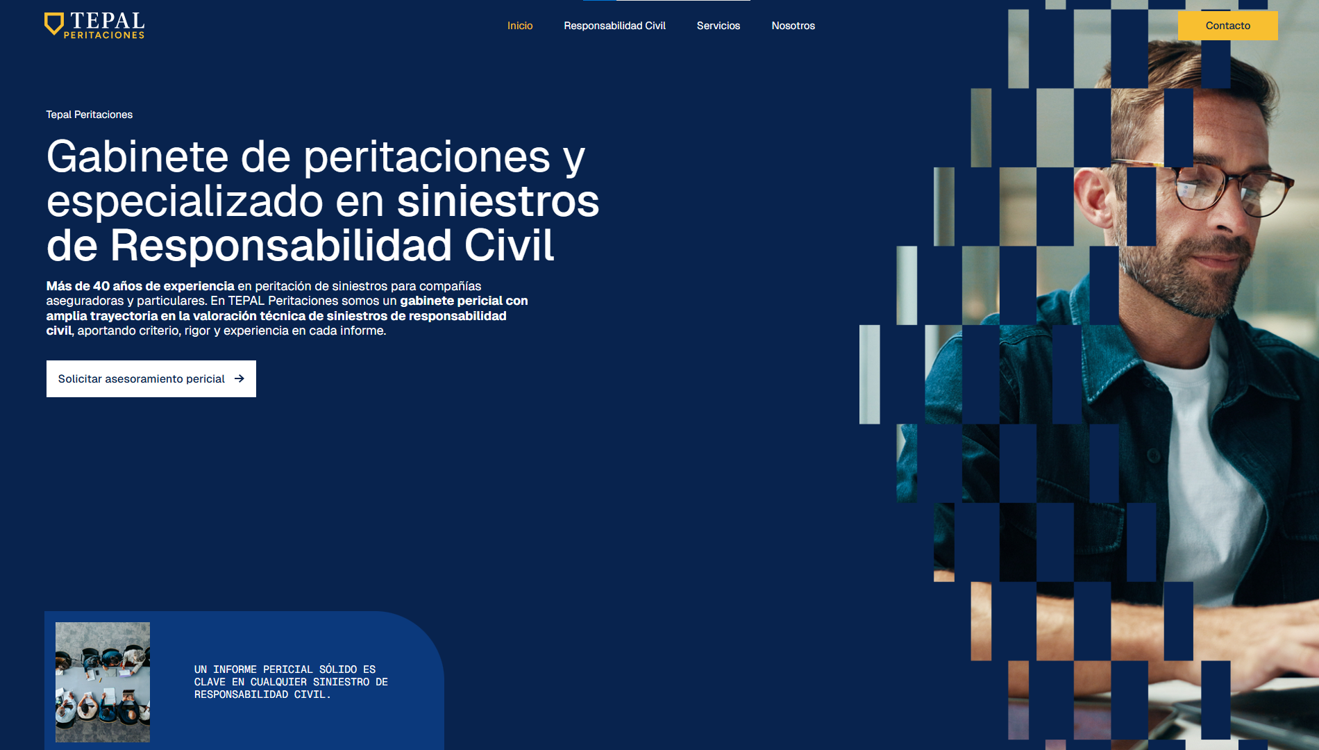 Página web de Tepal Peritaciones diseñada por Chillypills