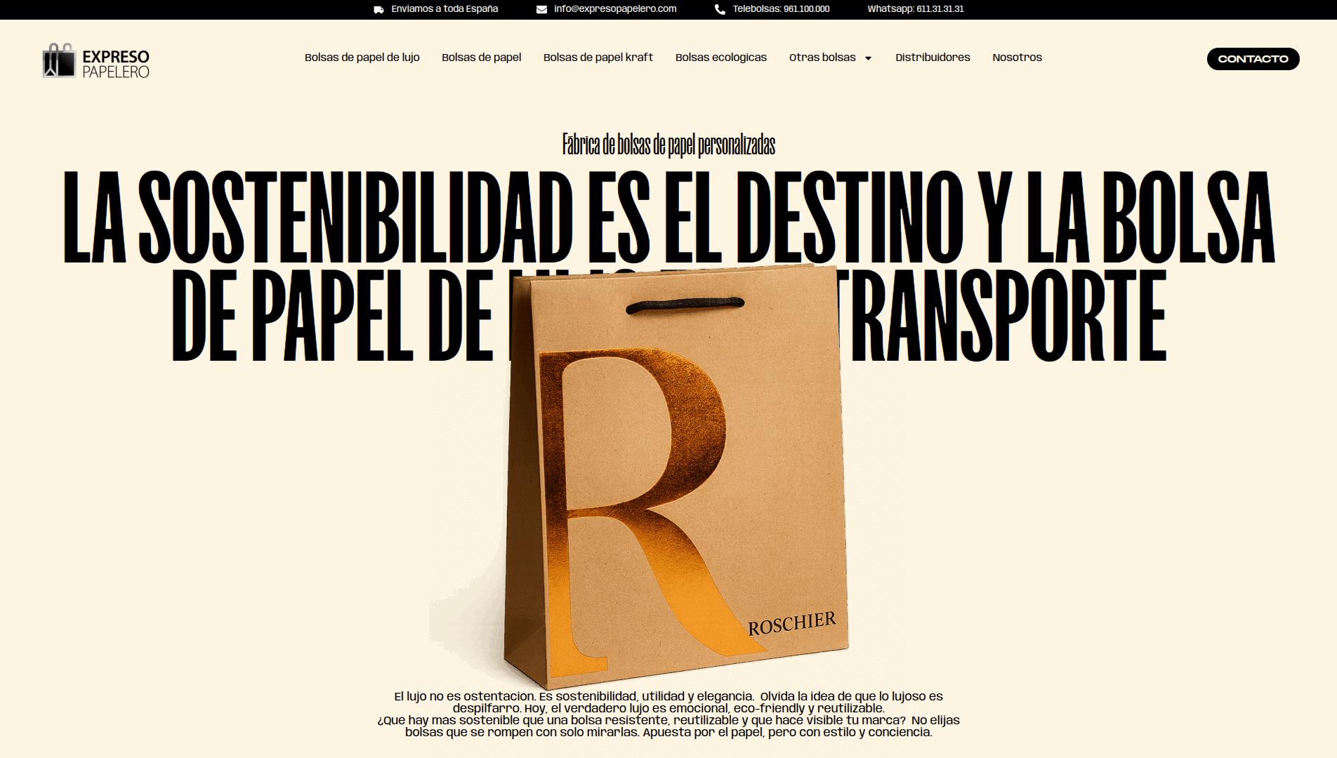 Página web de Expreso Papelero diseñada por Chillypills