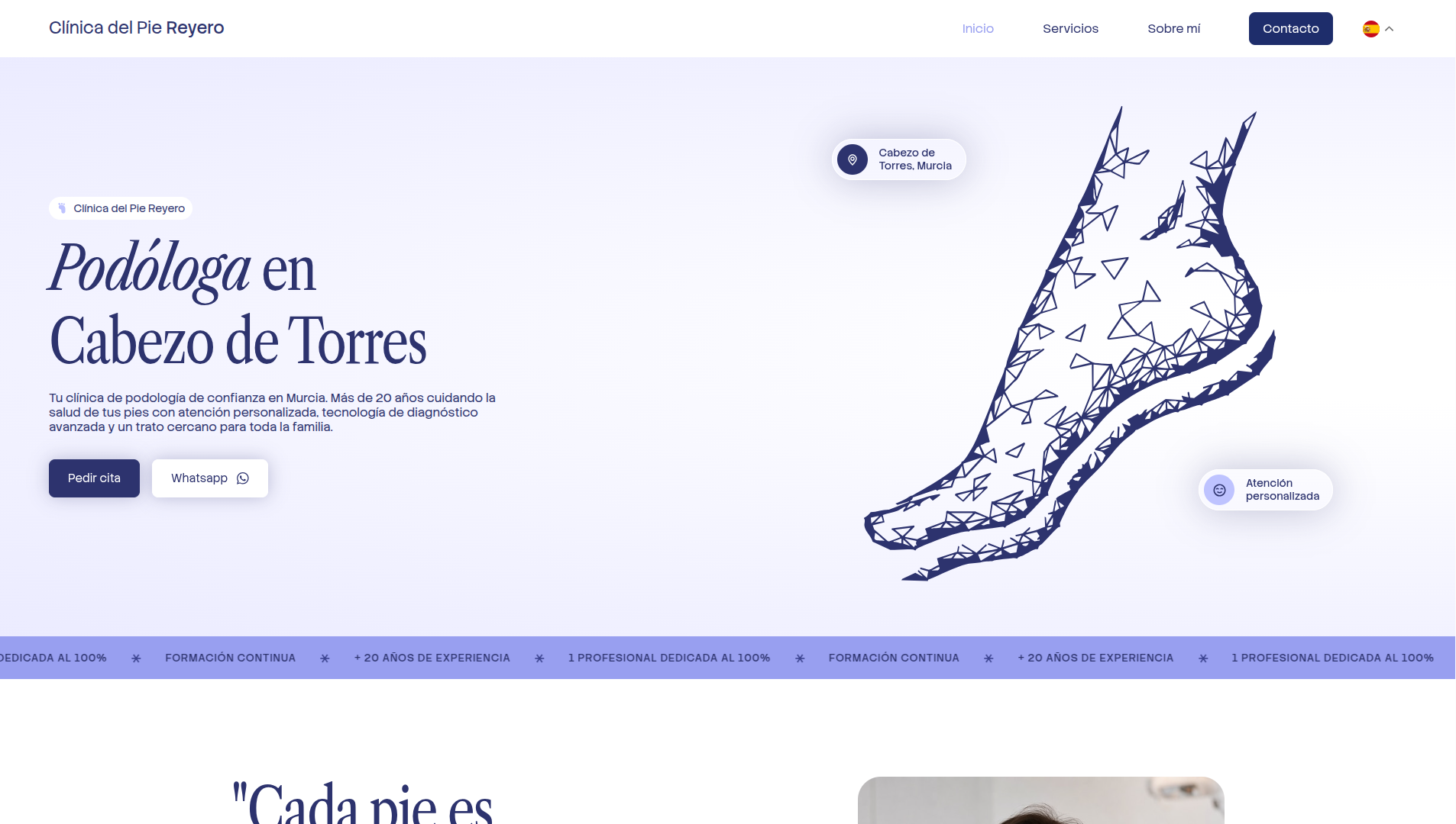 Página web de Clínica Reyero diseñada por Chillypills
