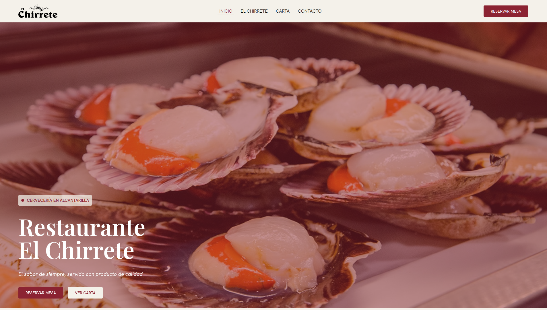 Página web de El Chirrete diseñada por Chillypills