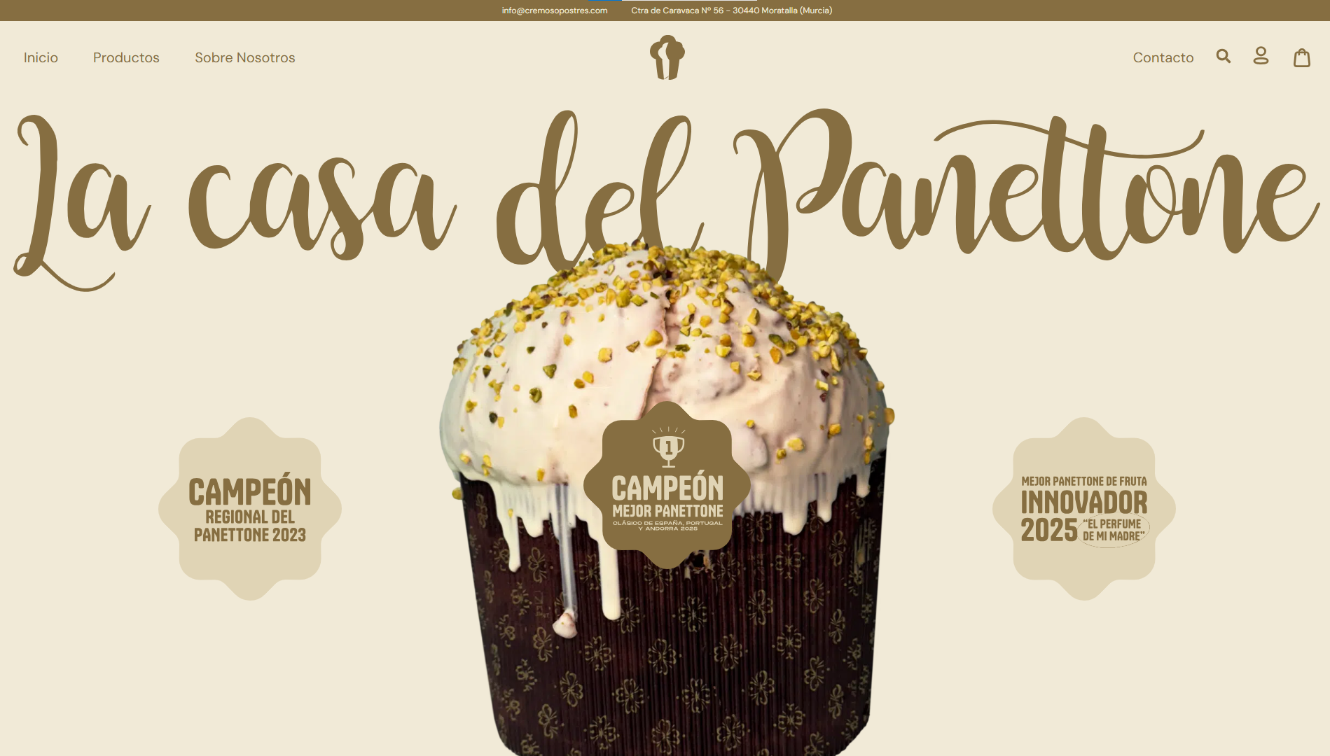 Página web de La Casa del Panettone diseñada por Chillypills