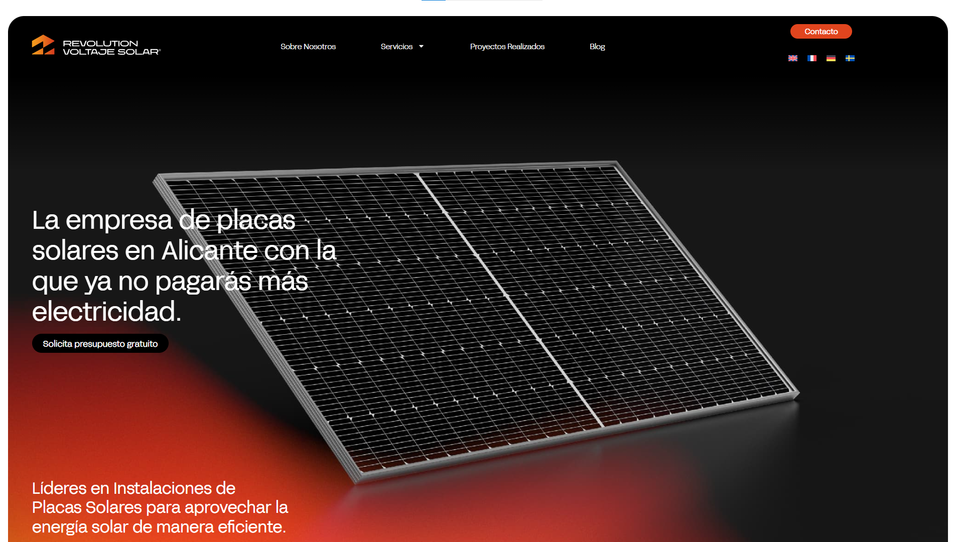 Página web de RV Solar diseñada por Chillypills