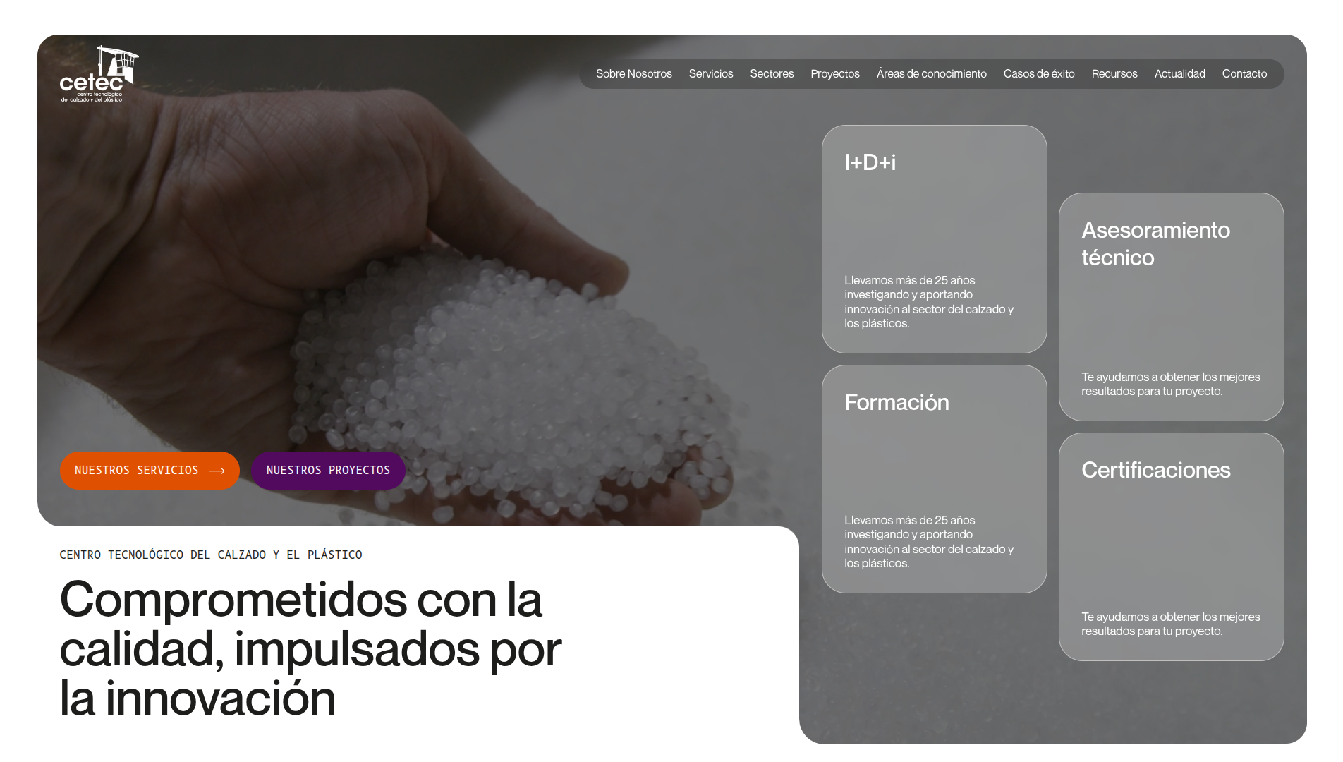 Página web de Cetec diseñada por Chillypills