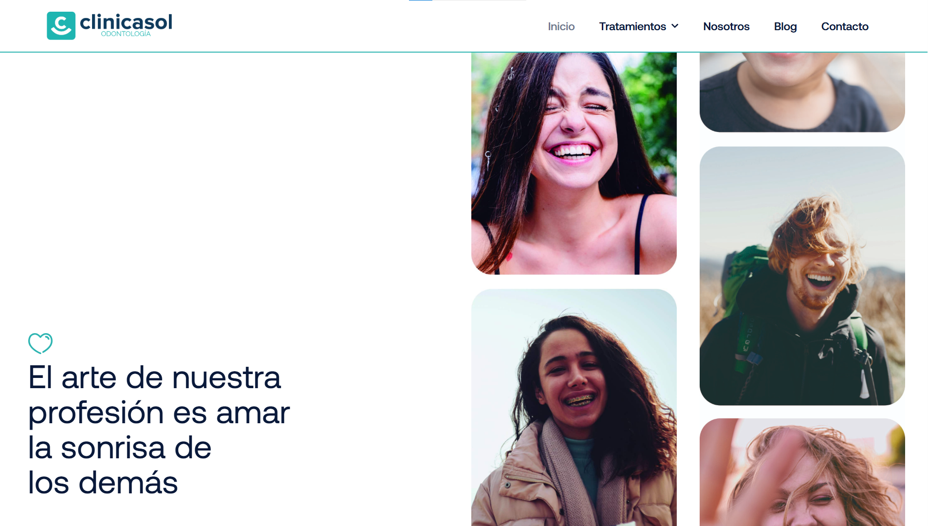 Página web de Clínica Sol diseñada por Chillypills