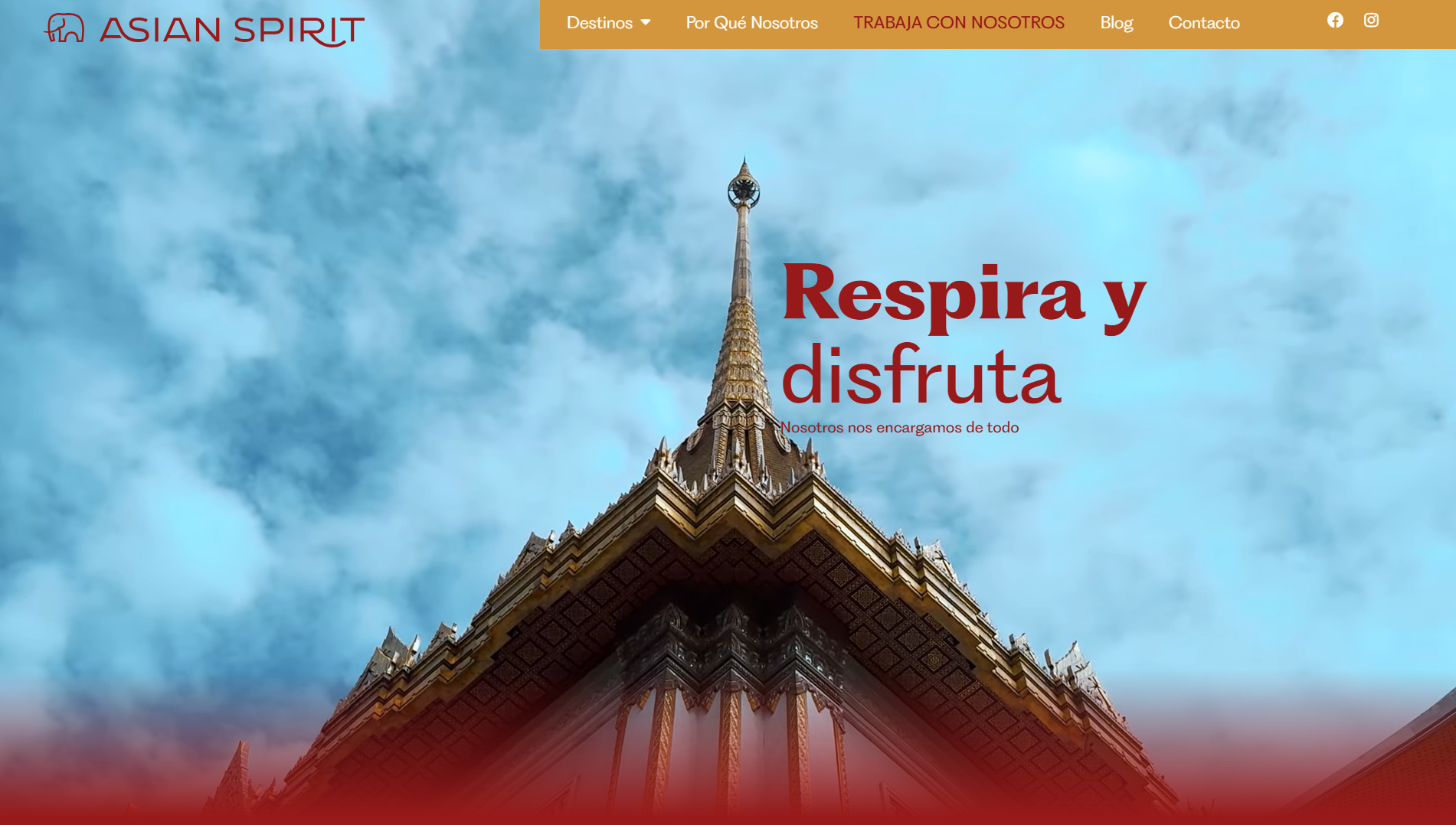 Página web de Asian Spirit diseñada por Chillypills