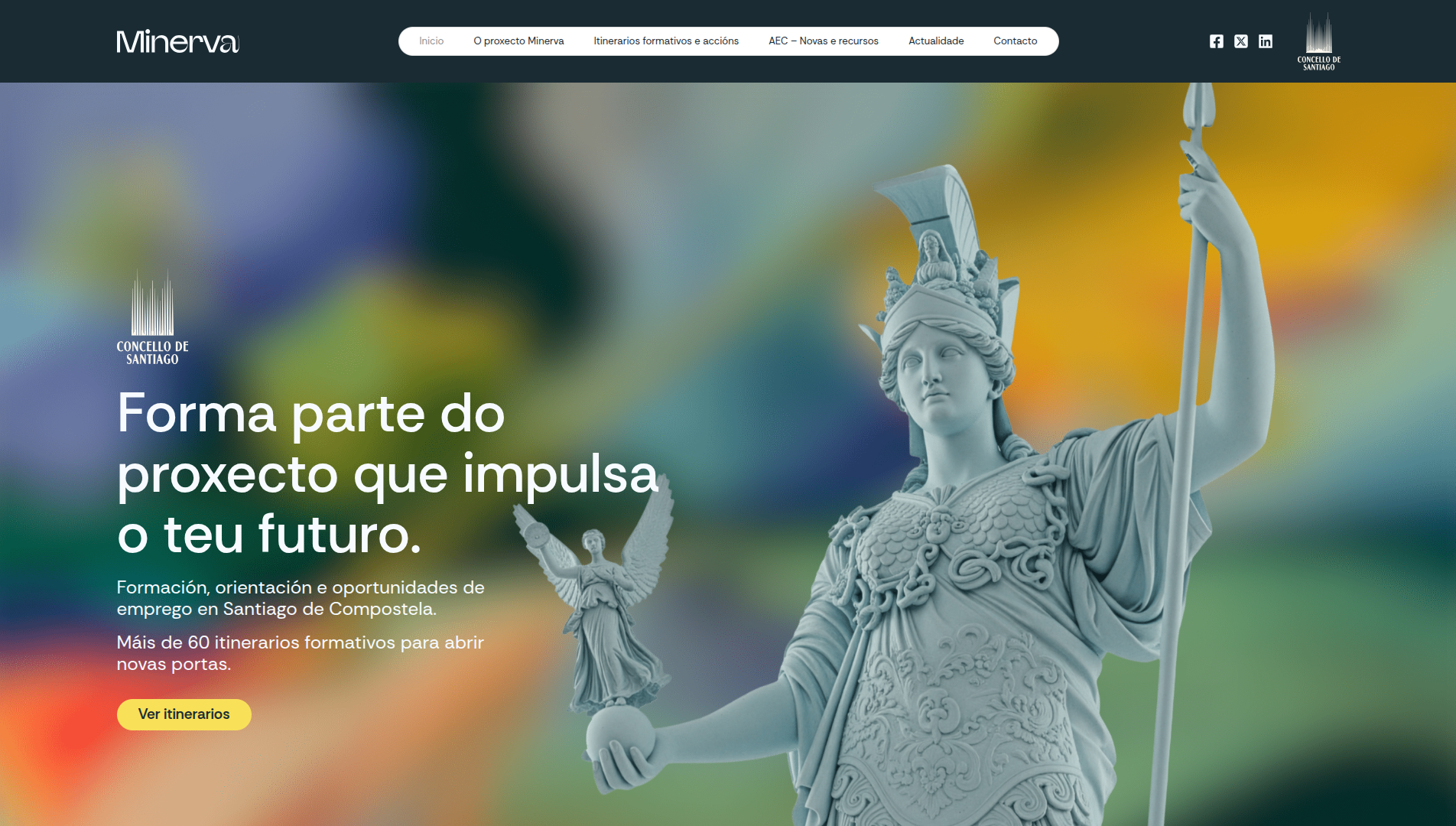 Página web de Minerva diseñada por Chillypills