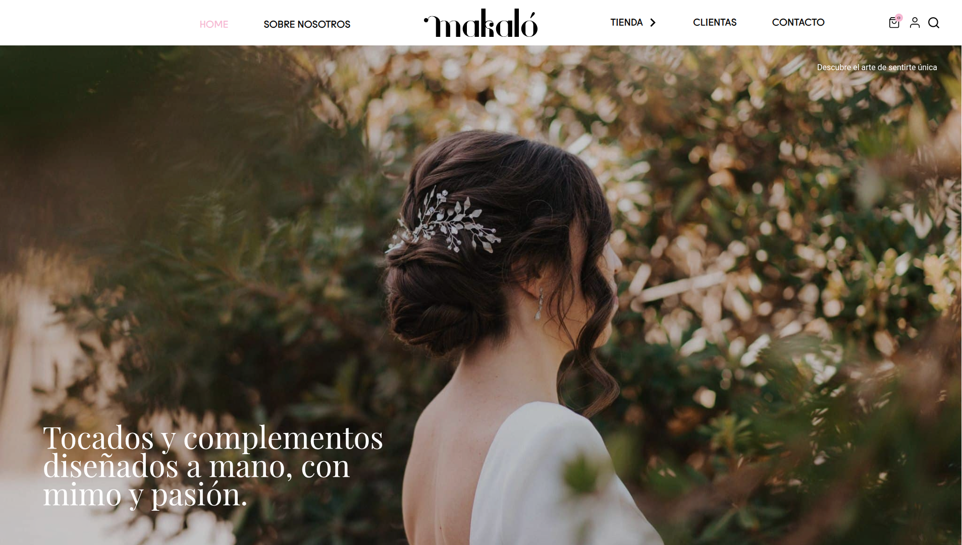 Página web de Makaló Tocados diseñada por Chillypills