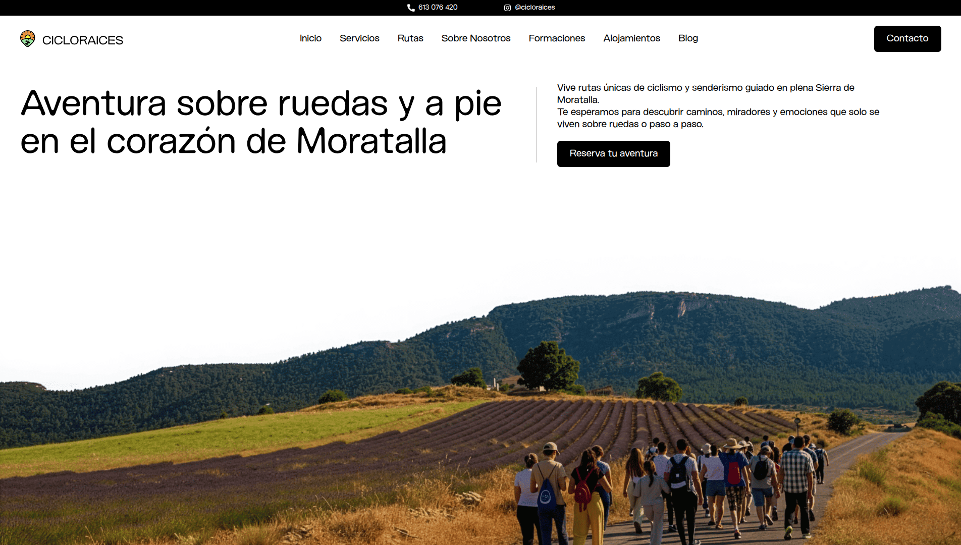 Página web de Cicloraices diseñada por Chillypills