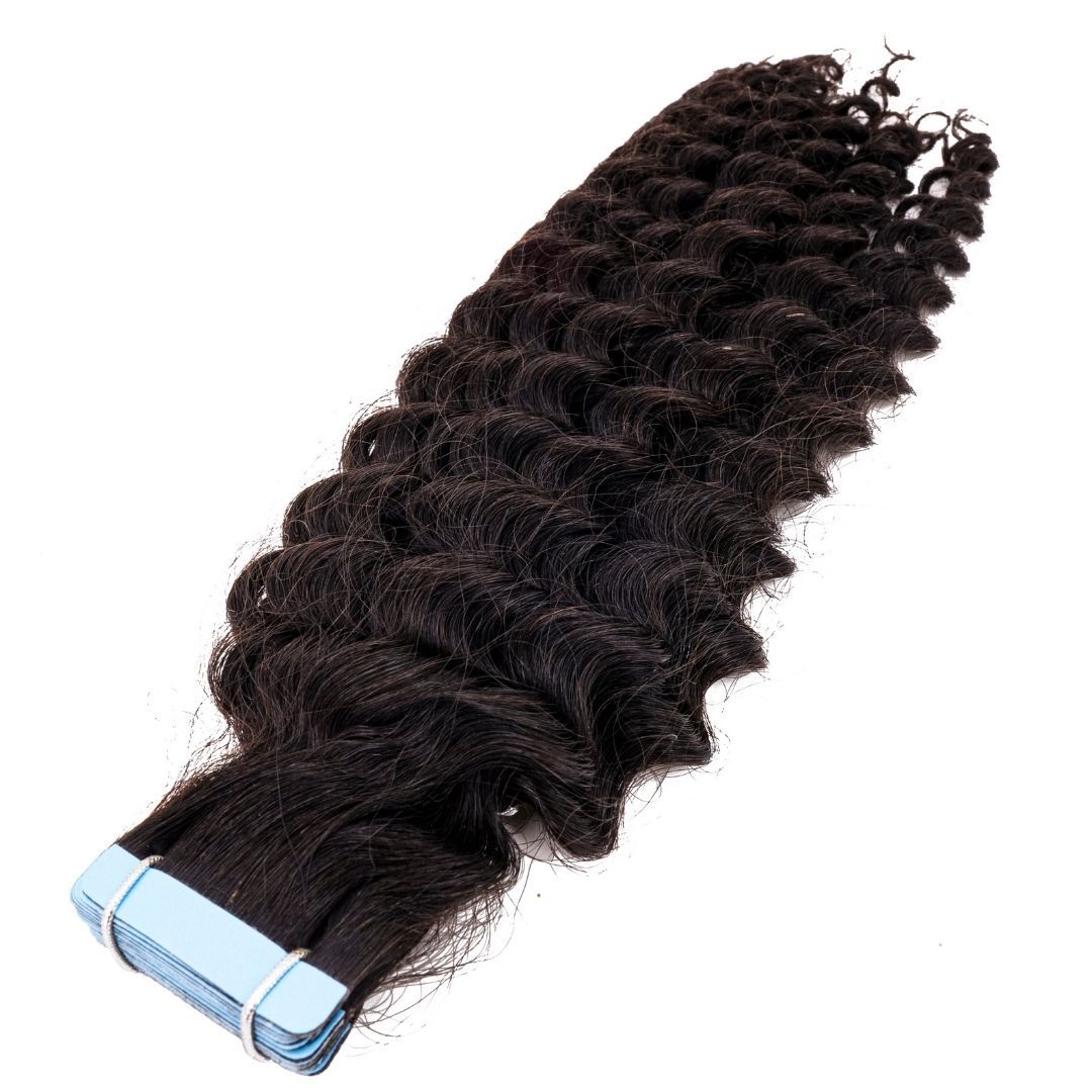 Natural Curly Tape-In Extensions