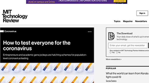 Screenshot of MIT's website