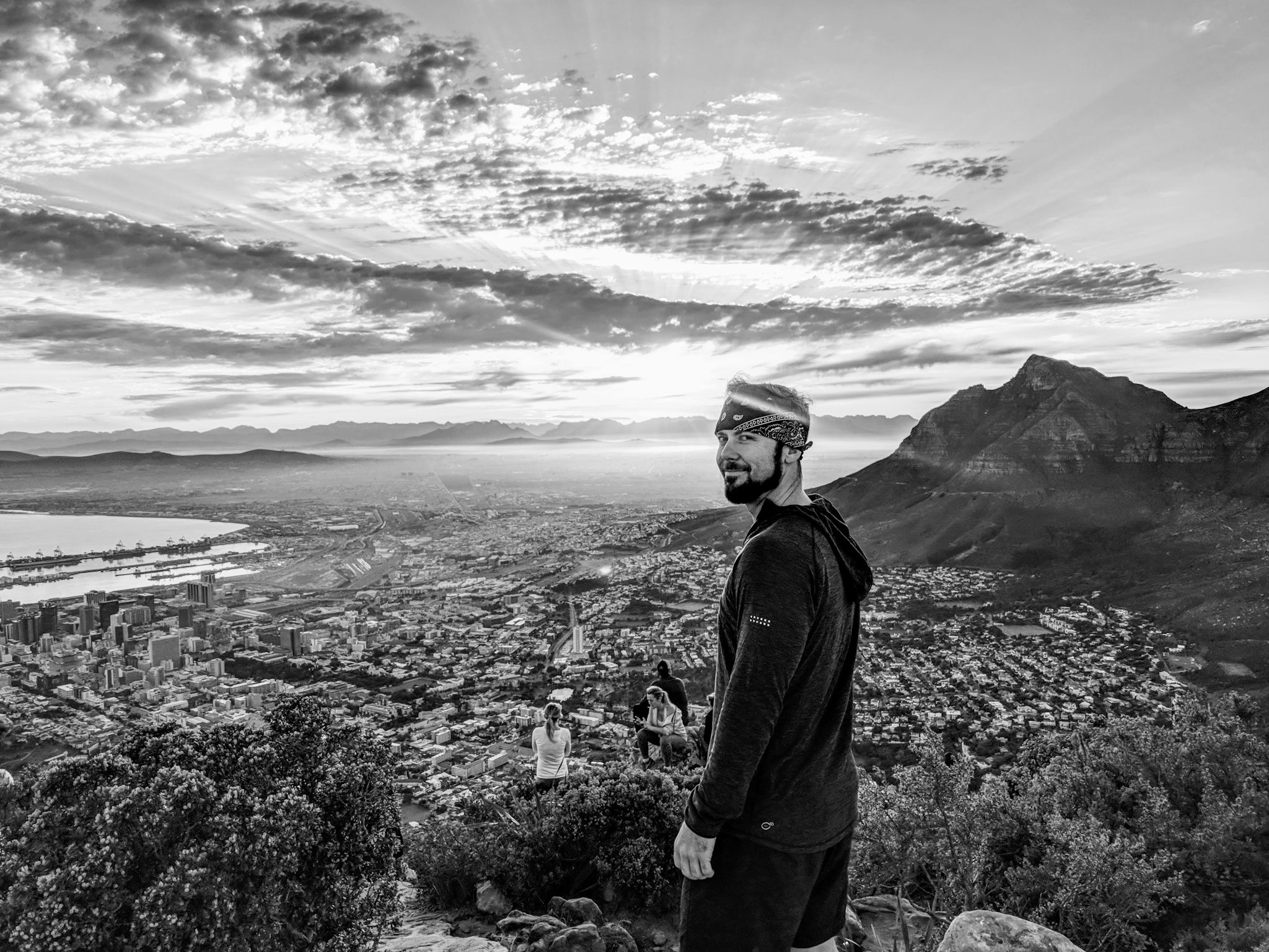 Profile shot of Eric Nation on top of Lion's Head mountain in Cape Town, South Africa
