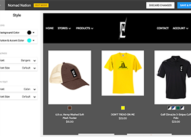 Store front screen shot